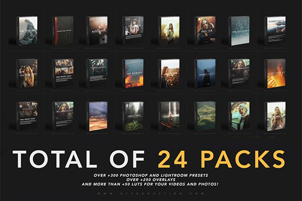 【调色预设】24套600个PS/LR调色预设视频叠加LUTS素材包 K1 Production – Ultimate Photography Bundle