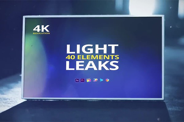 【4K视频素材】40个电影镜头漏光散景炫光动画叠加素材 Leaks And Bokeh Transitions Pack
