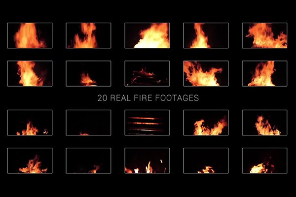 【视频素材】20个真实熊熊烈火燃烧火焰动画视频素材 20 Pack Real Fire