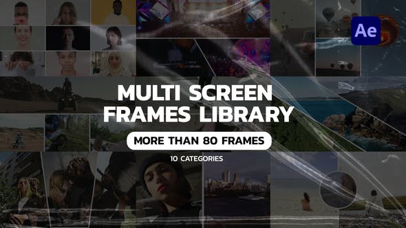 【AE模板】86个多种网格排版动态分屏预设效果动画 Multi screen frames AE