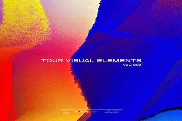 【4K视频素材】54个故障干扰复杂纹理图形元素背景循环动画 Ezra Cohen – Tour Visual Elements V2