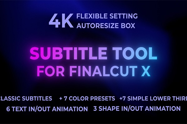 【FCPX插件】17组可自动调整大小自适应底栏边框背景形状字幕插件 Subtitle Tool FCPX