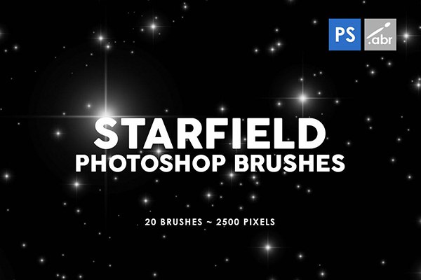【PS笔刷】20个太空星星星空Photoshop 画笔笔刷 20 Starfield Photoshop Stamp Brushes
