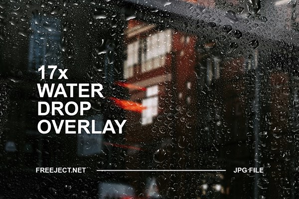 【图片素材】17张逼真的玻璃水珠水滴窗户水雾纹理后期合成叠加素材 Water Drop Texture Overlay