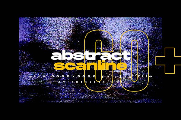 【图片素材】62张抽象艺术扫描线故障纹理打印海报封面设计合成素材 62 Abstract Scanline Glitch Texture