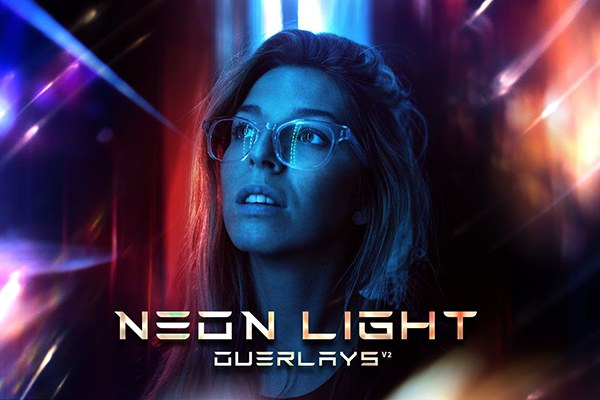 【图片素材】30张彩色霓虹夜色灯光光斑散景照片叠加图片素材 Neon Light Overlays v2
