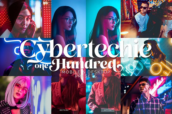 【LR预设】100个赛博朋克城市夜景人像调色LR预设 Lightroom Presets – Cybertechie One Hundred – TW