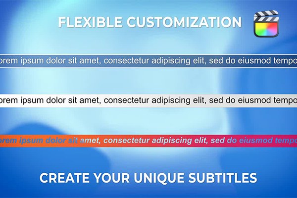 【FCPX插件】17组自适应底栏边框字幕标题效果工具 Subtitles Tool
