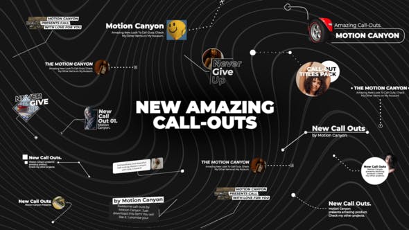 【FCPX插件】16个呼出线条框文字标题介绍动画 New Amazing Call Outs