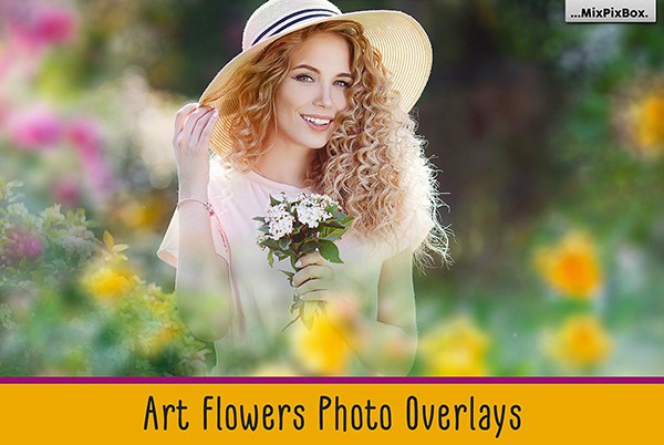 【图片素材】20张温暖柔和梦幻艺术花卉图像前景叠加合成素材 Art Flowers Photo Overlays