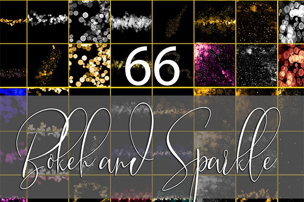 【PNG素材】66张金色散景魔力光斑照片叠加覆盖图片素材 Bokeh & Sparkle