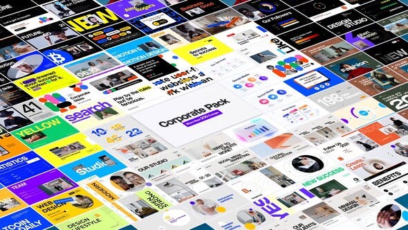【AE模板】214个现代时尚图形公司企业商务包装动画包 Corporate Style Pack