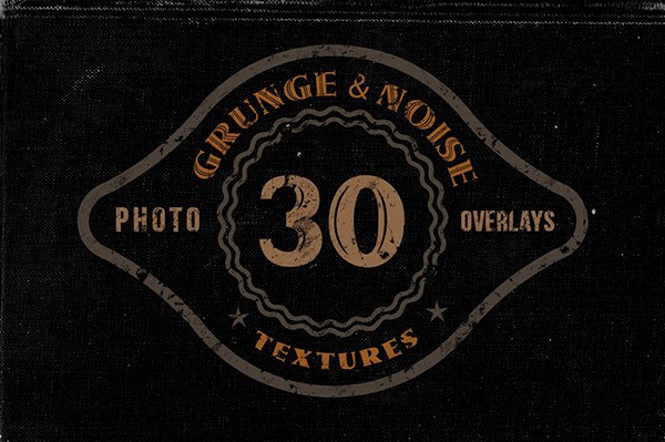 【图片素材】30种脏污划痕垃圾噪点颗粒复古胶片质感摄影后期叠加素材 30 Noise or Grunge Overlay Textures