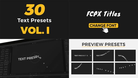 【FCPX插件】30种简洁文字标题缓入缓出动画预设 Text Presets V1