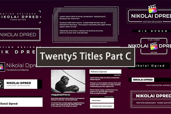 【FCPX插件】25个现代时尚流行文字标题字幕条动画 Twenty5 Titles Part C