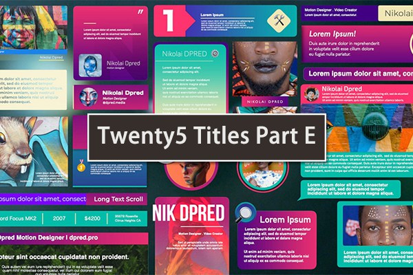 【FCPX插件】25个现代时尚流行文字标题字幕条动画 Twenty5 Titles Part E