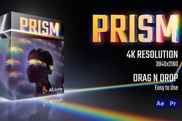 【AE/PR模板】61种高质量唯美梦幻棱镜折射光学视觉特效 AEJuice – Prism