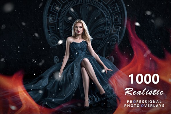 【图片素材】1000+逼真的烟雾粒子粉尘光效雪花雨水气泡摄影后期叠加合成素材 1000+ Realistic Photo Overlays Bundle