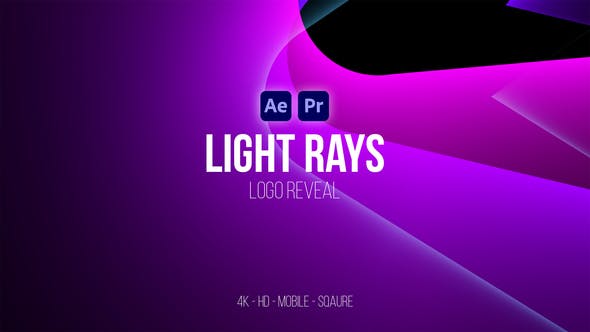 【AE/PR模板】简洁大气放射光线LOGO标志片头动画 Light Rays Logo Reveal
