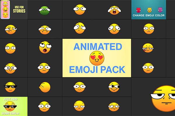 【FCPX插件】33个有趣搞怪卡通表情动画 Animated Emoji Pack