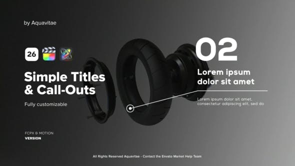 【FCPX插件】26个简洁线条呼出注释介绍文字标题动画 Simple Titles & Call-Outs FCP