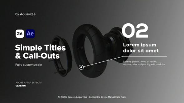 【AE模板】26个简洁线条呼出注释介绍文字标题动画 Simple Titles & Call-Outs For AE