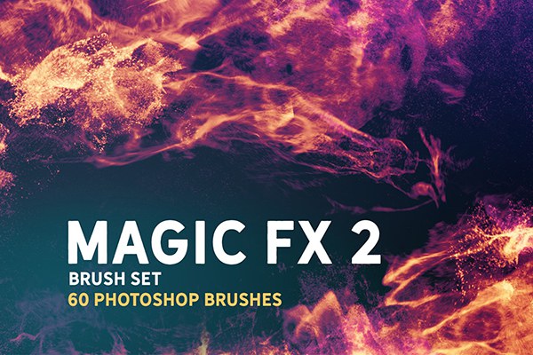 【PS笔刷】60个魔法光效火焰PS特效笔刷 Magic FX 2 brush set