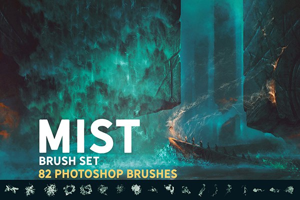 【PS笔刷】82种独特的烟雾效果PS笔刷 Mist Photoshop brush set