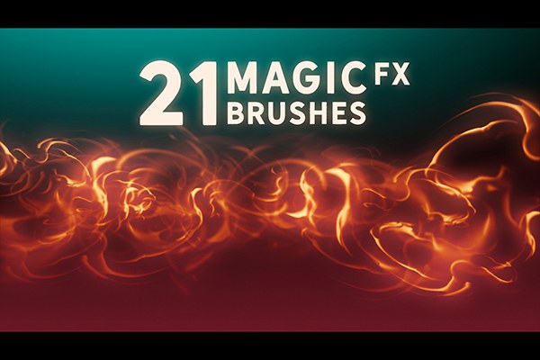 【PS笔刷】21个魔法光效火焰PS特效笔刷 Magic FX Brushes Vol. 1