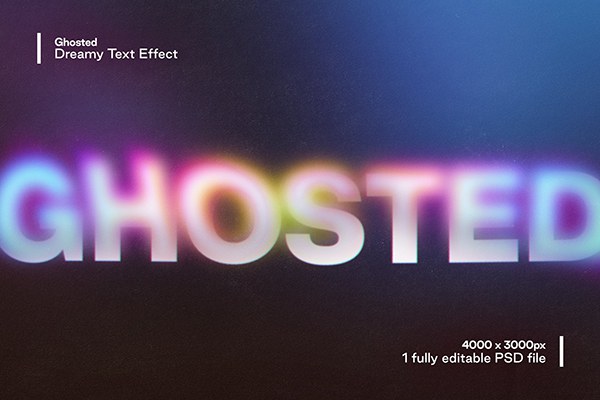 【PSD模板】朦胧梦幻般的文字模糊扭曲效果PSD模板 Studio 2am – Ghosted：Dreamy Text Effect