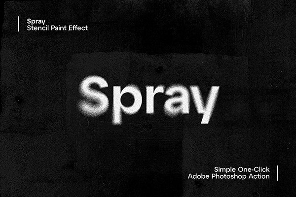 【PS动作】模糊艺术真实颗粒喷涂雾化效果PS动作 Studio 2am – Spray：Stencil Spray Paint Effect