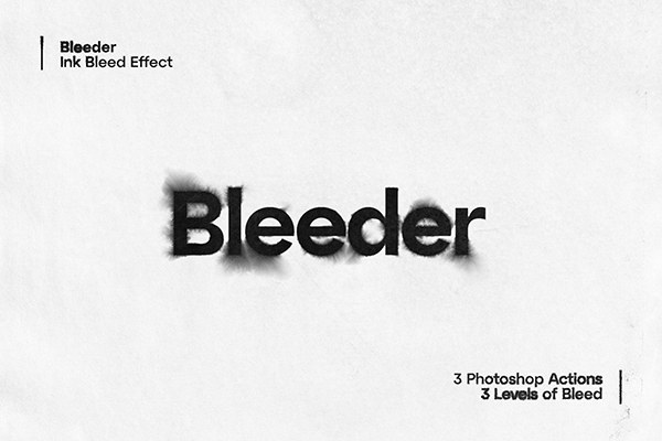 【PS动作】纸张墨水墨迹散开水彩毛笔晕染特效PS动作模板 Studio 2am – Bleeder：Ink Bleed Effect
