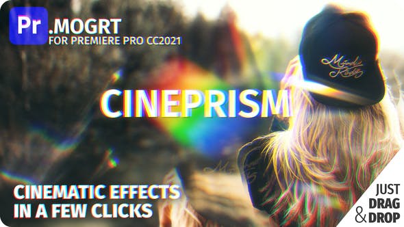 【PR模板】小清新唯美棱镜折射逼真光效叠加特效 CinePrism – Cinematic Effects