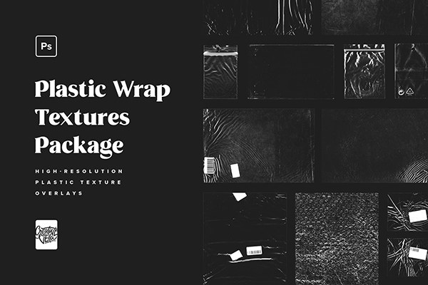 【图片素材】12种透明塑料气泡薄膜保鲜膜高分辨率纹理叠加图片素材 Plastic Texture Overlay Pack
