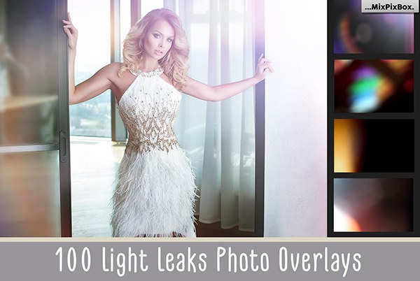 【图片素材】100张镜头漏光反射聚焦炫光光效照片合成叠加素材 100 Light Leaks Overlays