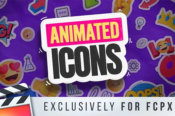 【FCPX插件】132个创意简洁有趣贴纸Icons图标动画 LenoFX – Animated Icons