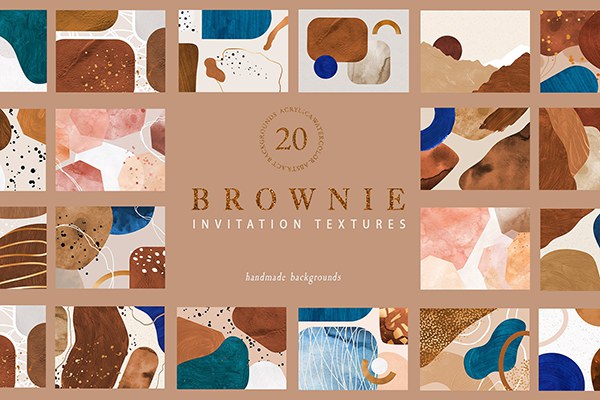 【图片素材】20张抽象形状拼贴画巧克力艺术纹理背景图片素材 Collage Abstract Shape Textures
