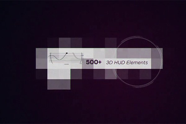 【AE模板】500种未来科技感HUD动态图形界面元素动画包 HUD Motion Graphics Package