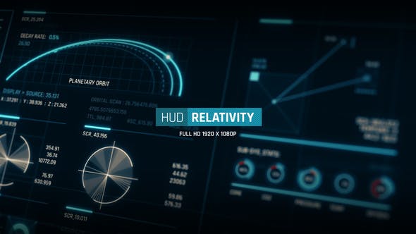 【AE模板】150种全屏UI按钮数据可视化图形动画 HUD – Relativity