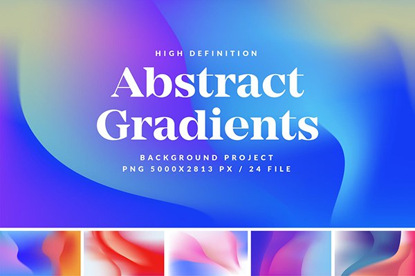 【矢量素材】12款IOS极简风矢量抽象彩色渐变背景图片设计素材 Abstract Gradients Background