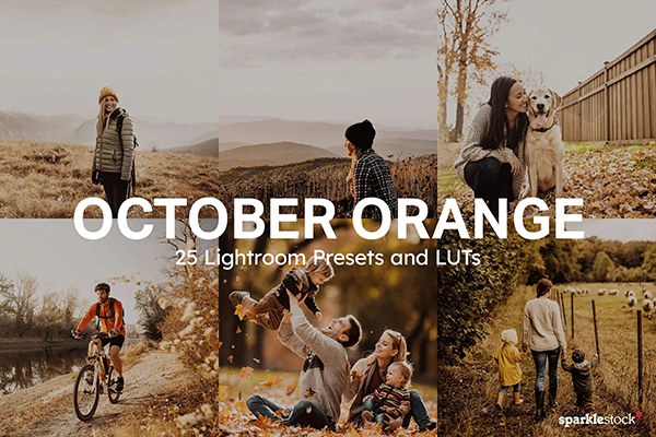 【调色预设】25款十月深秋橙色温暖活力电影人像调色预设 October Orange Lightroom Presets and LUTs