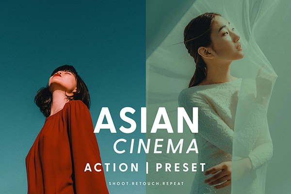 【LR预设】5款亚洲电影人像摄影光影艺术后期调色LR预设 Asian Cinema – Actions & Presets
