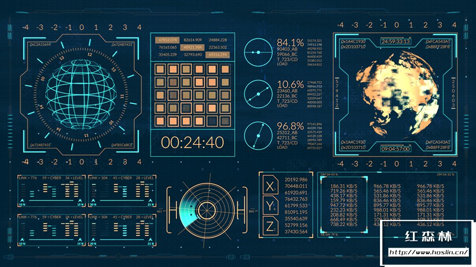 【AE模板】300个科技感UI界面图形元素动画 Fusion HUD Pack插图(1)