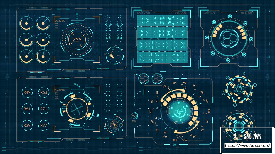 【AE模板】300个科技感UI界面图形元素动画 Fusion HUD Pack插图(7)
