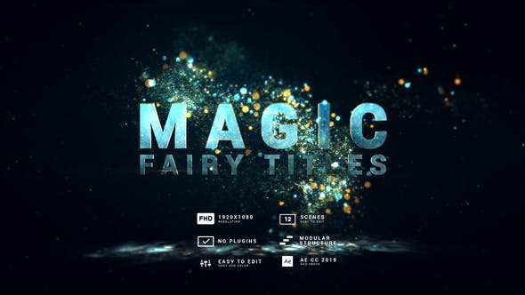 【AE模板】漂亮优雅魔法粒子文字标题开场片头动画 Magic Fairy Particles Titles