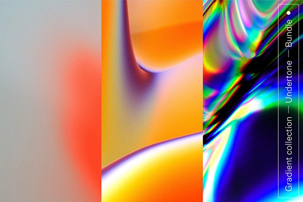 【图片素材】36张科技抽象炫彩全息镭射渐变颗粒复古纹理背景图片素材 Undertone Gradient Bundle