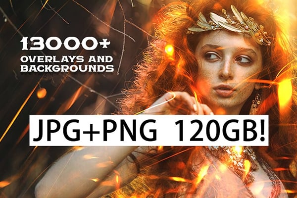【图片素材】13000+超大规模照片摄影后期特效创意合成叠加纹理背景素材合集 SuperMassive Bundle: 13,000+ Overlays & Backgrounds