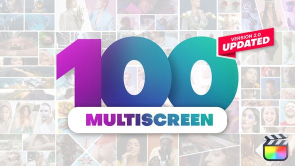 【FCPX插件】100个动态分屏多画面网格排列组合动画预设 Multiscreen Pack V2.0