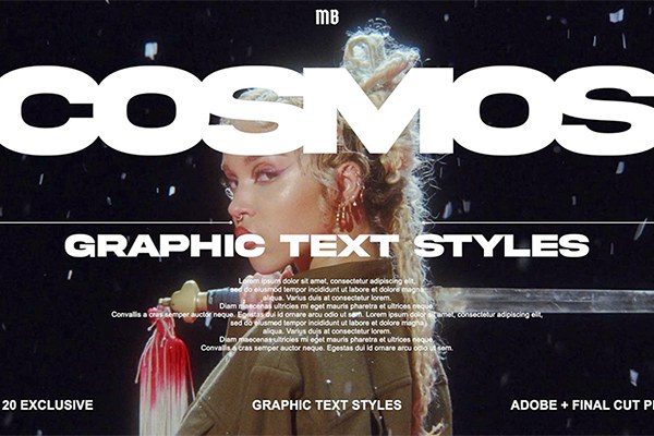 【AE/PR/PS/FCPX模板】20种时尚大气电影开场片头文字标题排版预设模板 Moonbear – COSMOS – Title Presets