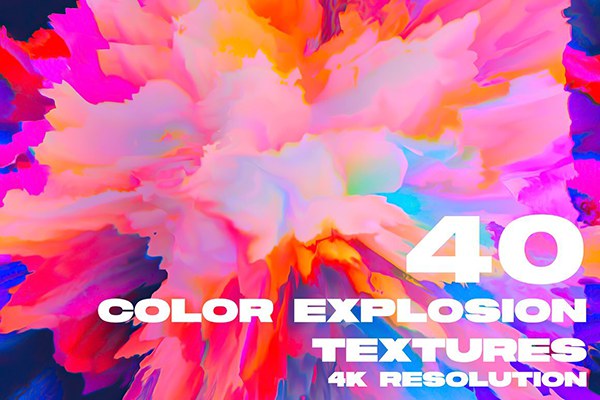 【图片素材】40张炫彩颜色爆炸扩散背景纹理设计图片素材 Color Explosion Textures